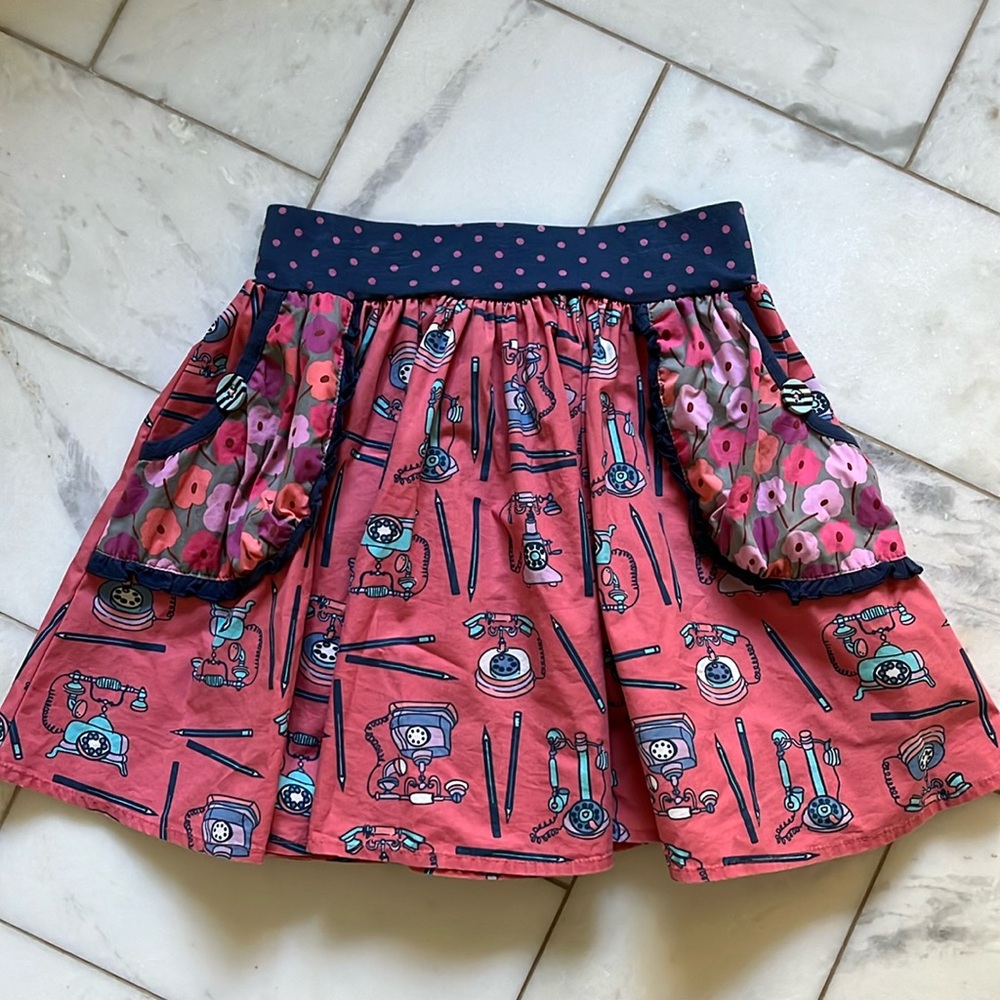Matilda Jane Pink and Blue Kids Skirt Sz 8